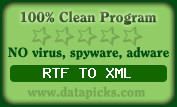 Datapicks Award for RTF TO XML Converter